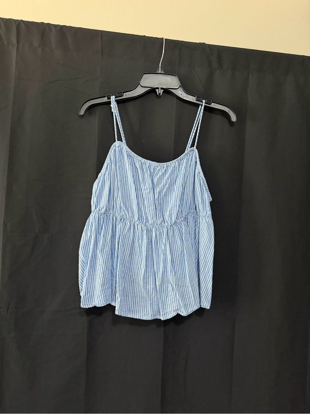 Blue Striped Spaghetti Strap Women's Top